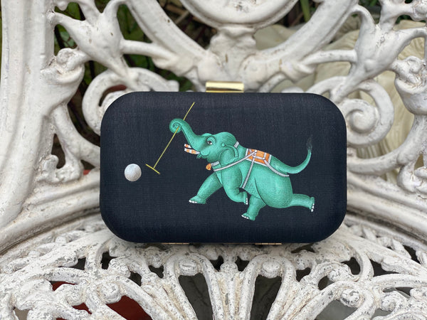 Miniature Hand Painted Elephant in Black