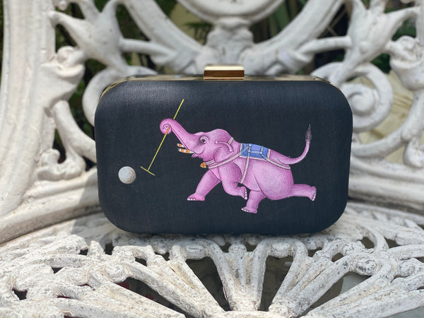 Miniature Hand Painted Elephant in Black