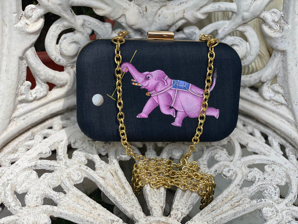 Miniature Hand Painted Elephant in Black