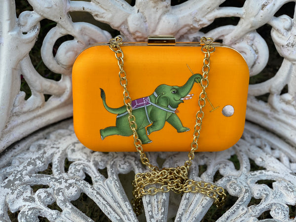 Miniature Hand Painted Elephant in Yellow