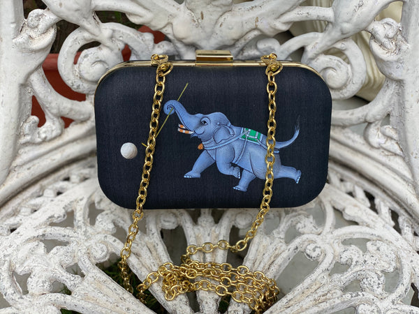 Miniature Hand Painted Elephant in Black