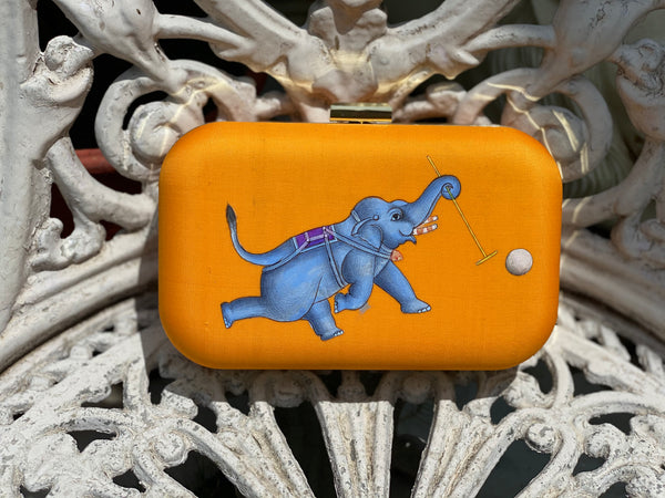 Miniature Hand Painted Elephant in Yellow