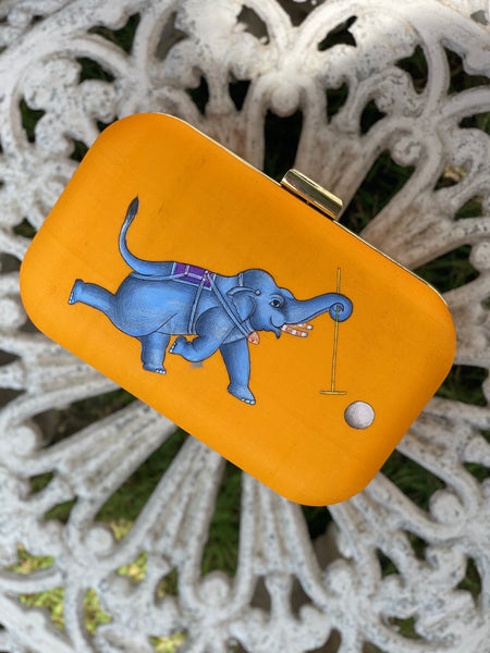 Miniature Hand Painted Elephant in Yellow