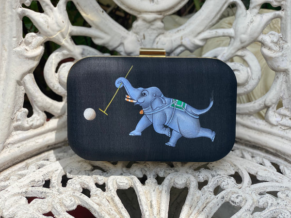 Miniature Hand Painted Elephant in Black