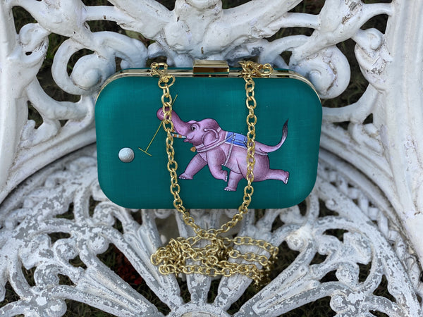 Miniature Hand Painted Elephant in Green