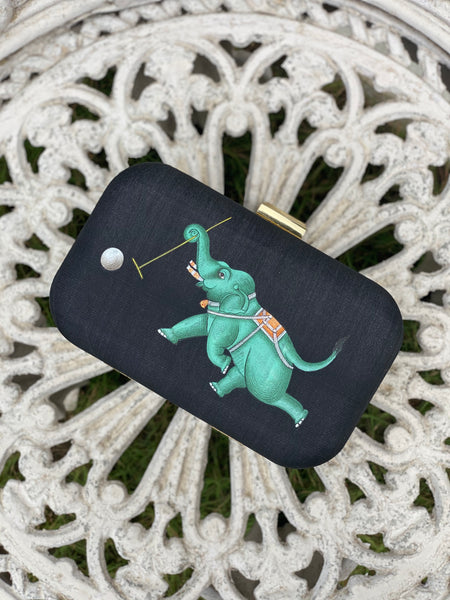 Miniature Hand Painted Elephant in Black