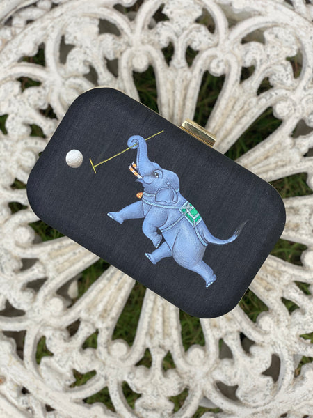 Miniature Hand Painted Elephant in Black