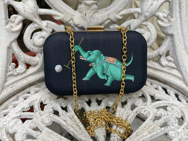 Miniature Hand Painted Elephant in Black