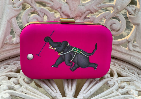 Miniature Hand Painted Elephant in Pink