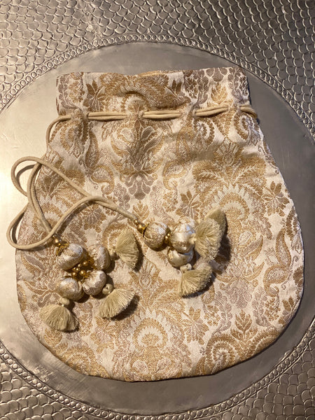 Classic Banarasi Ivory Potli