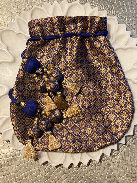 Diya Banarasi Blue Potli