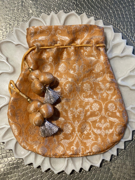 Toran Banarasi Orange Potli