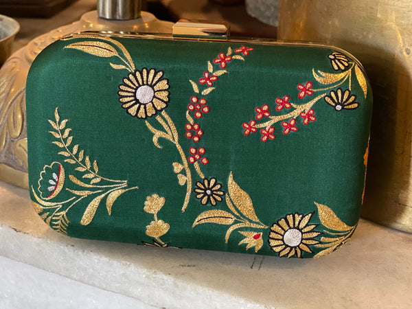 Hand Embroidered Aari Banarasi Green Veil