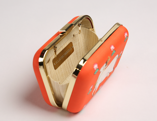 Miniature Hand Painted Cow in Orange