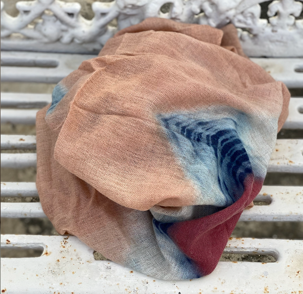Multi-Colored Vegetable Hand Dyed Wool Stole