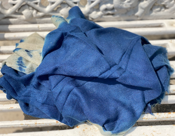 Indigo Vegetable Hand Dyed Wool Stole