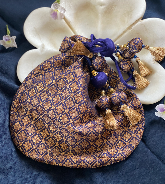 Diya Banarasi Blue Potli