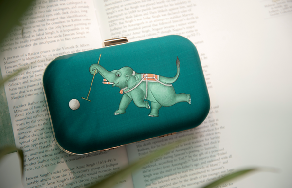 Miniature Hand Painted Elephant in Green