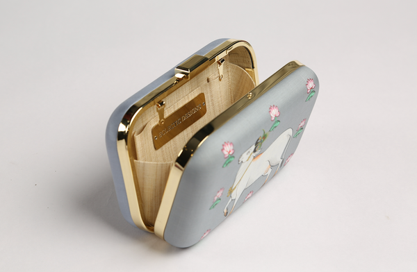 Miniature Hand Painted Cow in Grey