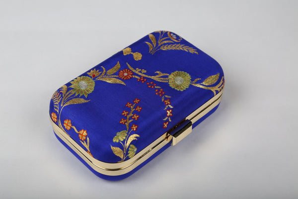 Hand Embroidered Aari Banarasi Blue Veil