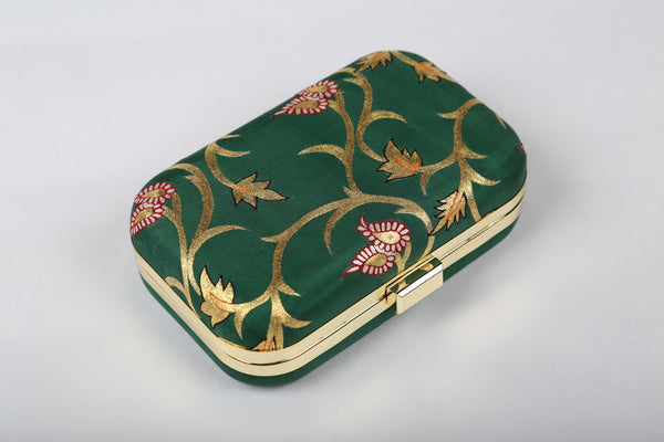 Hand Embroidered Aari Banarasi Green Vine