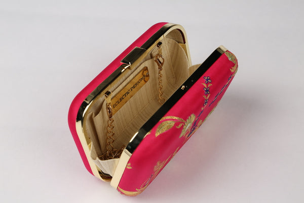 Hand Embroidered Aari Banarasi Magenta Veil