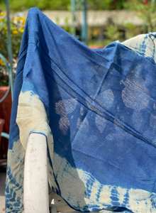 Indigo Vegetable Hand Dyed Wool Stole