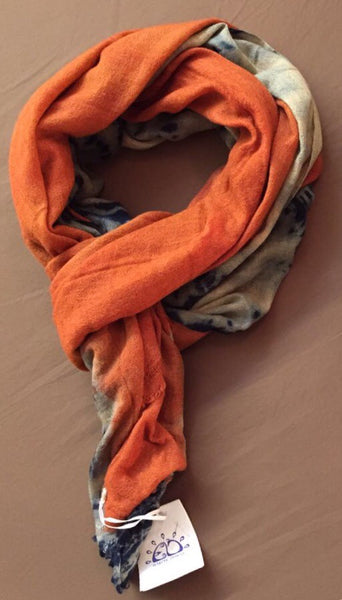 Madder Root/ Indigo Vegetable Hand Dyed Wool Stole